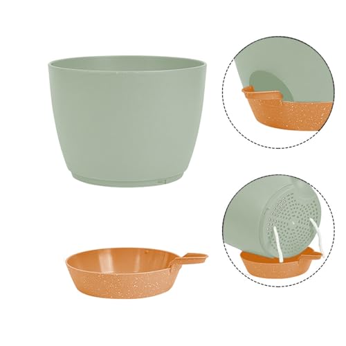8/7/6.5/6/5.5/5 Inch White Self Watering Plastic Planters B36043
