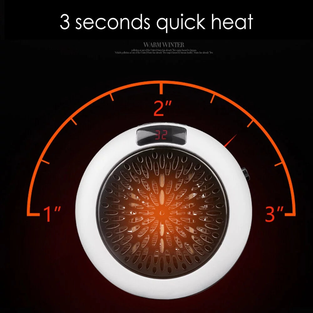 900W Plug in Electric Heater Fan with Remote Timer Q36380