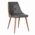 Gray Faux Leather Curved Dining Chair H82982