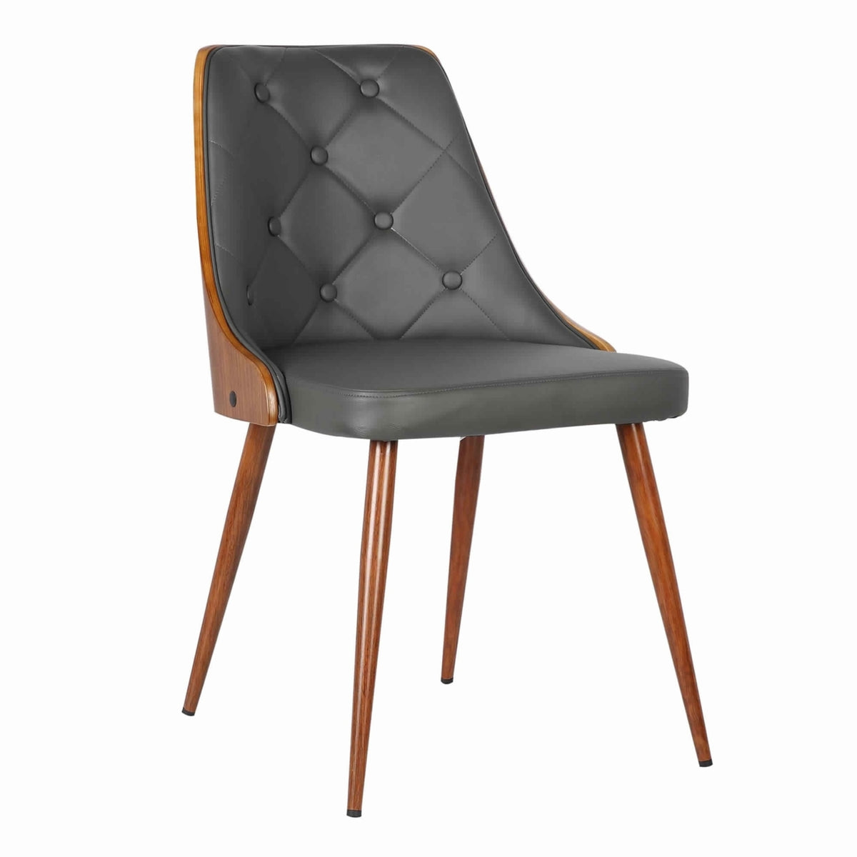 Gray Faux Leather Curved Dining Chair H82982