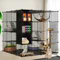 4-Tiers Metal Cat Playpen with Hammock D687