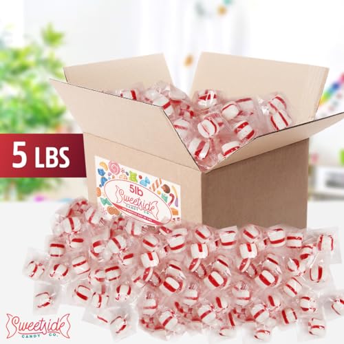 Soft Peppermint Candy Mints, 5lb bulk individually wrapped peppermint puffs L744361