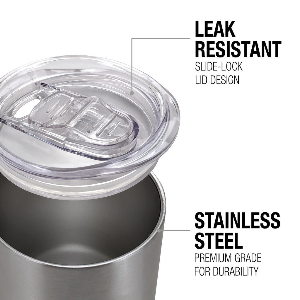 12 oz Stainless Steel Insulated Tumbler with Leak Resistant Slide-Lock Lid I464