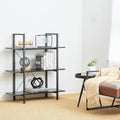 Black 3 Tier Metal Frame Wood Bookshelf B4300