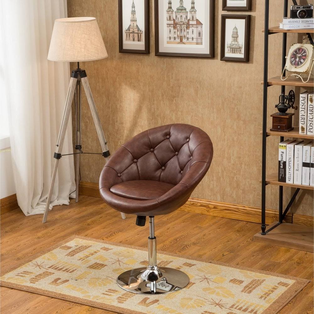 Purple Tufted Tilt Swivel Chair V5495