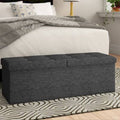 Dark Gray Tufted Storage Ottoman M1720