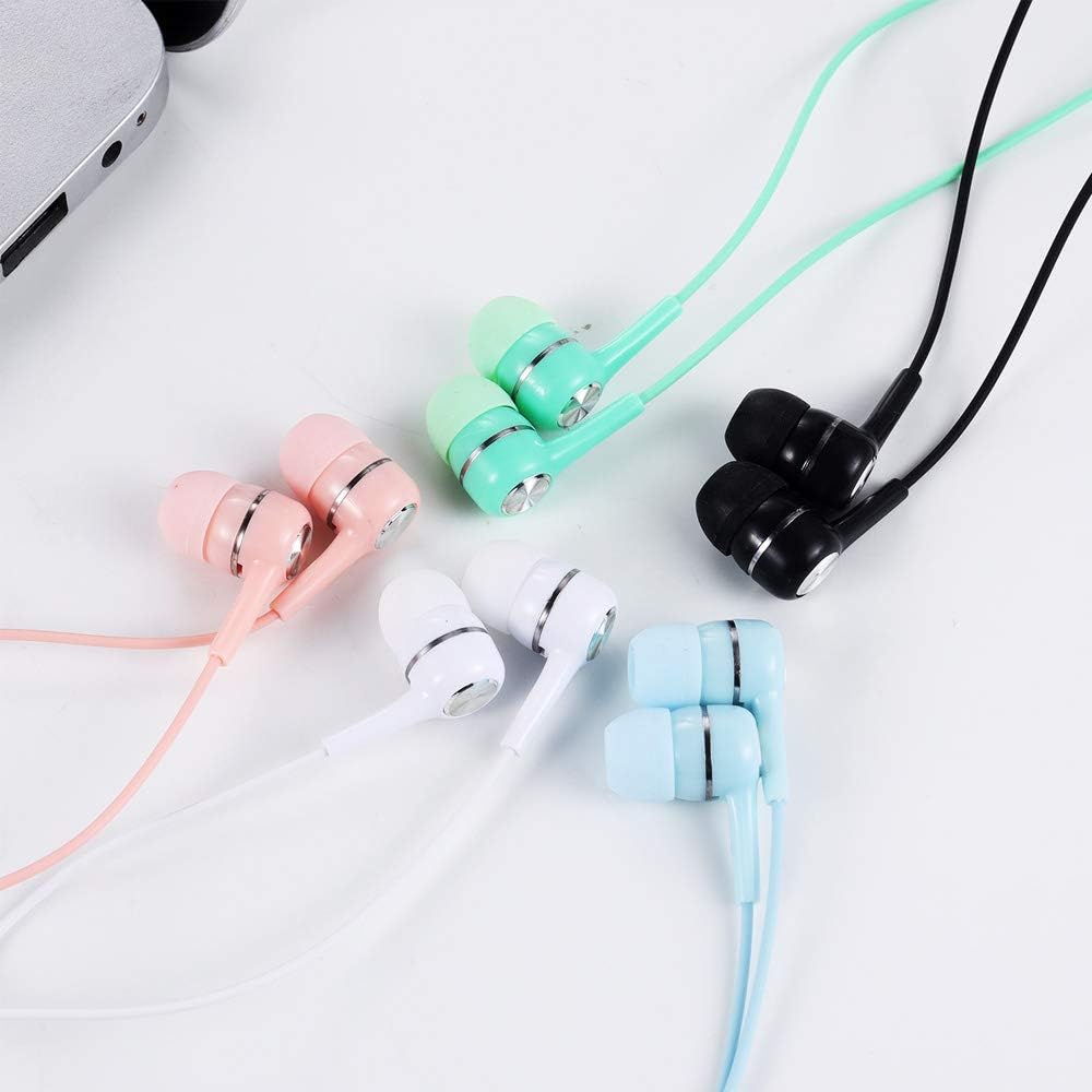 50 Packs Multi Colored Earbuds Headphones with Microphone U799