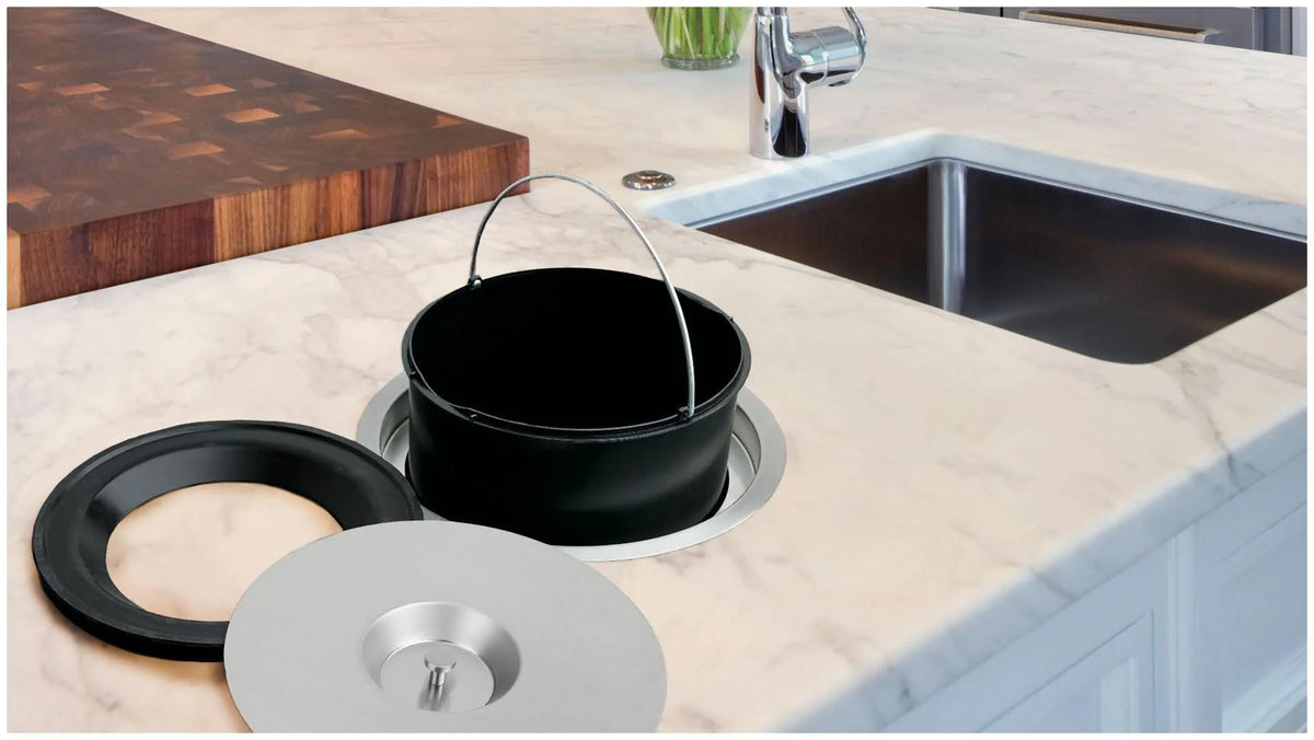 12-1/4" Counter Mount Trash/Ice Container - Stainless Z809