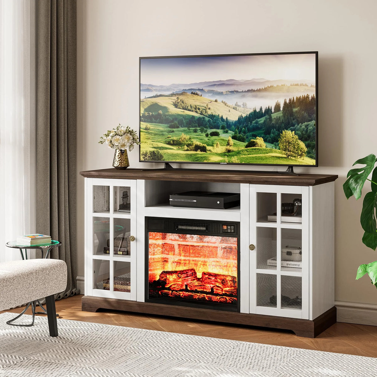 White Fireplace TV Stand Z26151