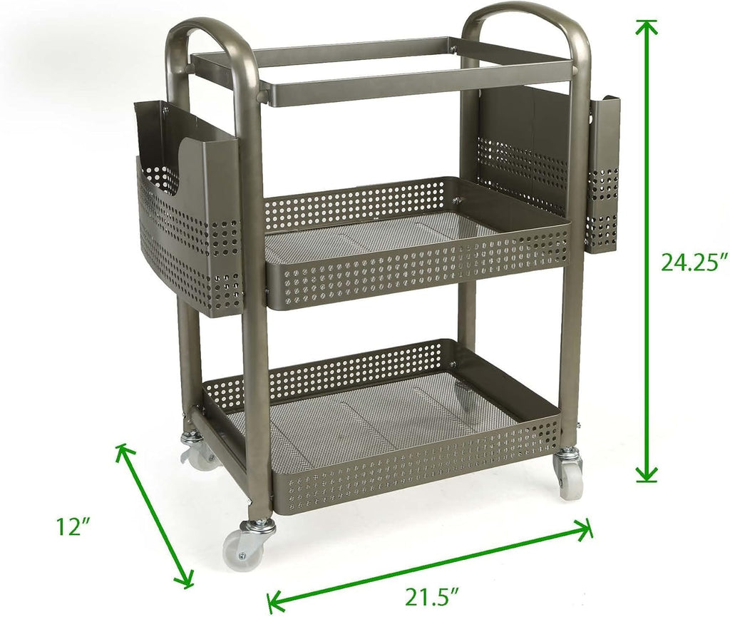 Silver Metal Mobile File Cart B24336