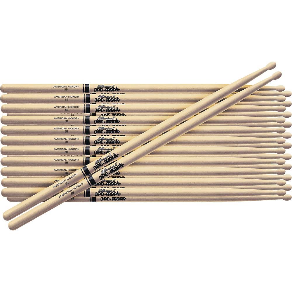 12-Pair American Hickory Drumsticks Nylon 5A M30474