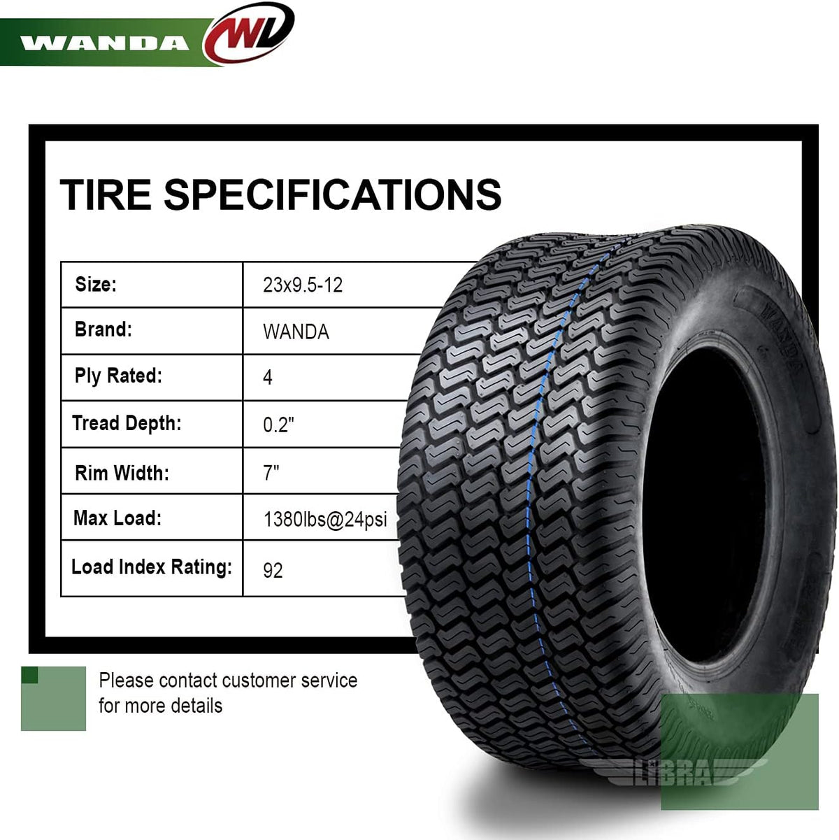 23x9.5-12 Lawn Mower Cart Turf Tire G775