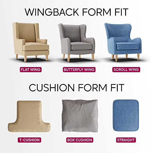 Blue Wingback Chair Slipcover K2981