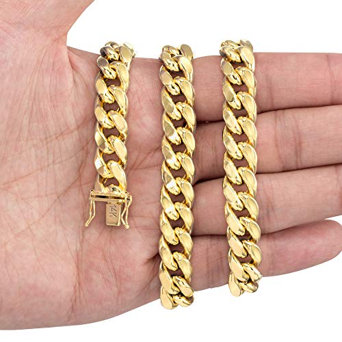 14k Yellow Gold Miami Cuban Link Chain Necklace X75172