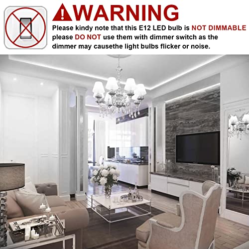10 Pack E12 LED Candelabra Bulbs, 6000k Daylight White, 5W 450 Lumens K211182