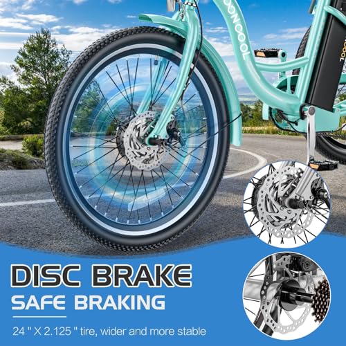 Electric Tricycle 350W 36V Removable Battery 7 Speeds 3 Wheels C466