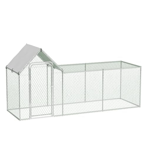 Large Metal Chicken Coop with Waterproof Cover Z167984