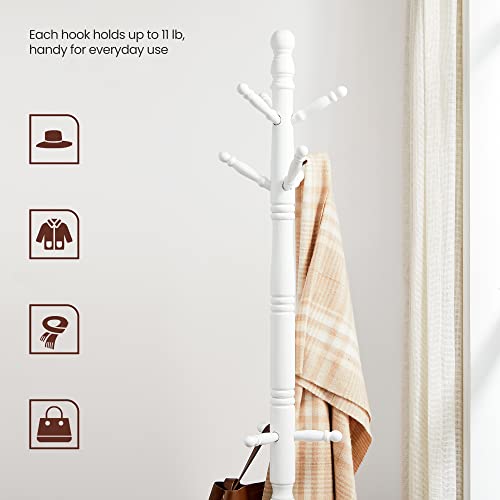 Solid Wood Coat Rack with 10 Hooks Q70111