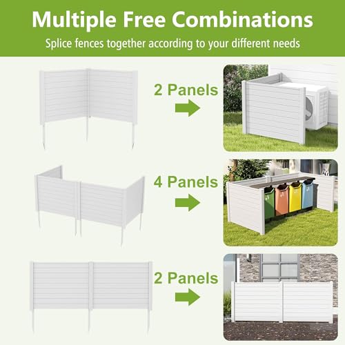 48"W X 48"H Outdoor Freestanding Vinyl Privacy Screen A612