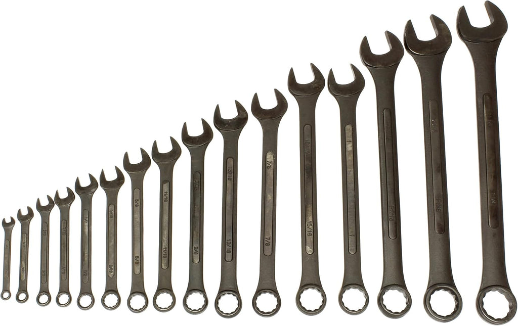 16 Pc SAE Combination Wrench Set with Roll Up Pouch P6413
