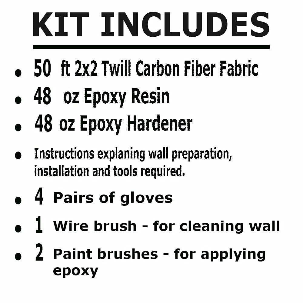 50 ft Carbon Fiber Wall Crack Repair Kit X6292