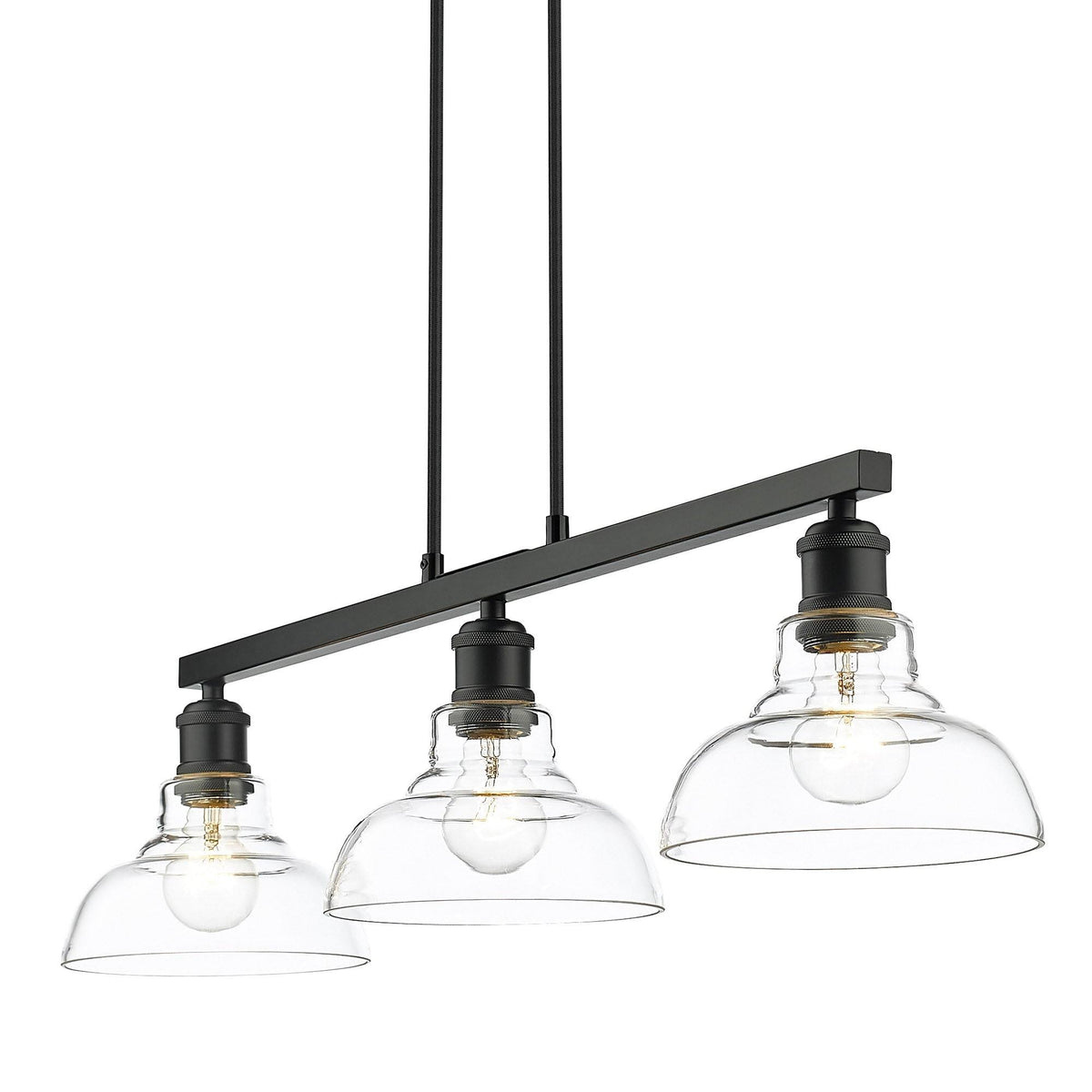 Matte Black 3 Light Semi-Flush Y9786