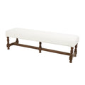 Fabric Bench with Brown Traditional Wood Turned Legs T66857