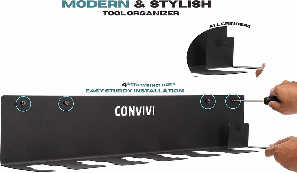 Black Cordless Drill Storage Rack 2-PACK J856