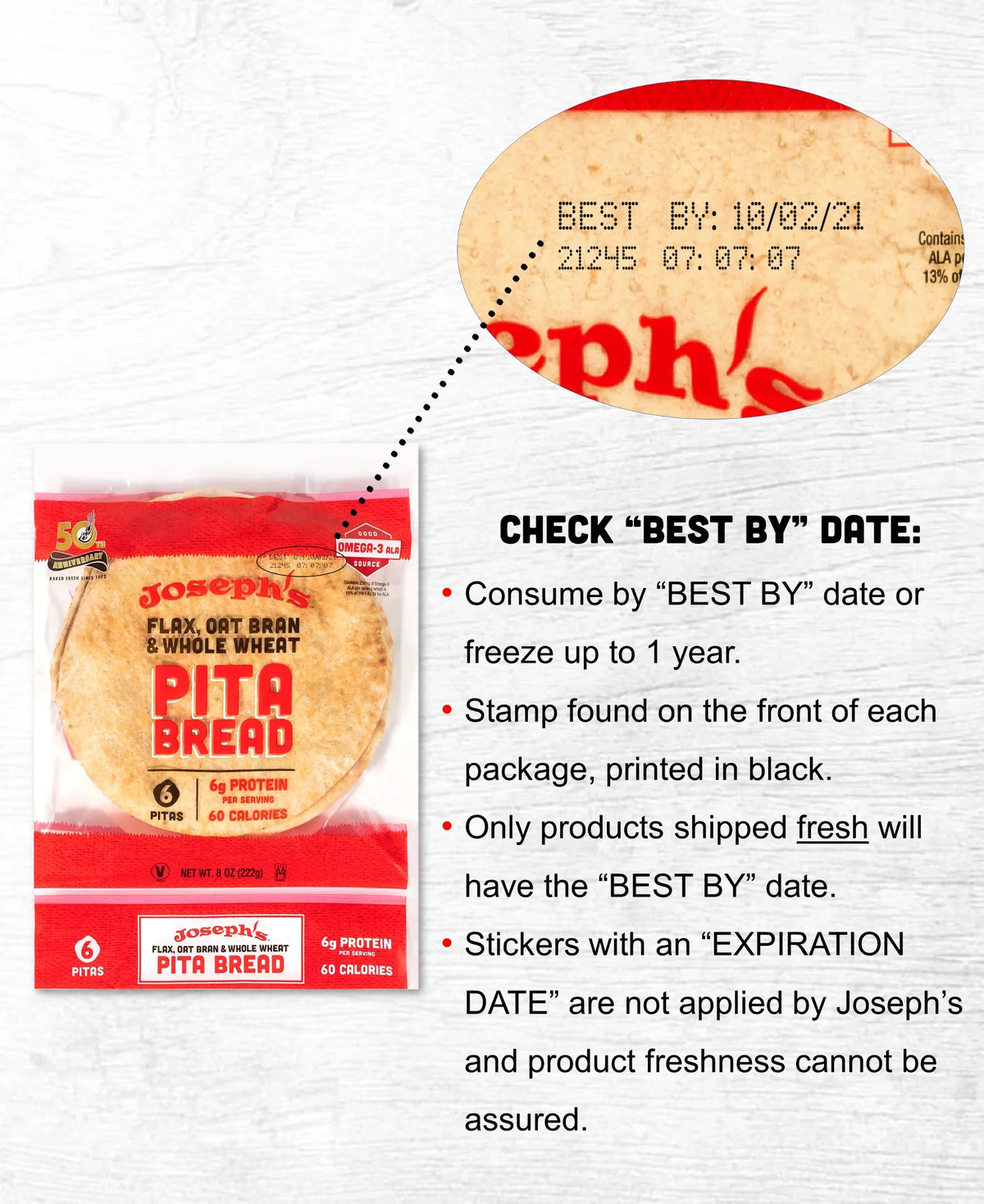 Low Net Carb Flax Pita Bread 6 Pack H2299