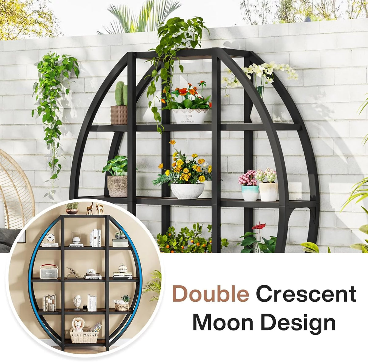 69" Tall 5 Tiers Rustic Brown Bookshelf R470