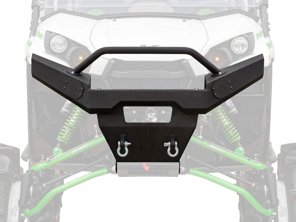 Wrinkle Black Steel Front Bumper with Tow Hooks N6609