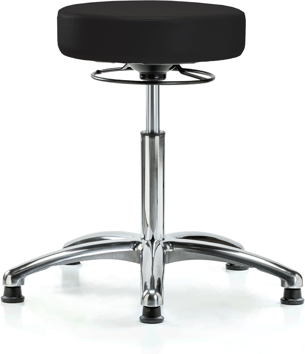 Chrome 360 Degree Adjustable Swivel Stool Imperial Blue Vinyl I38929