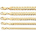 14k over solid 925 sterling silver flat cuban chain necklace C445430