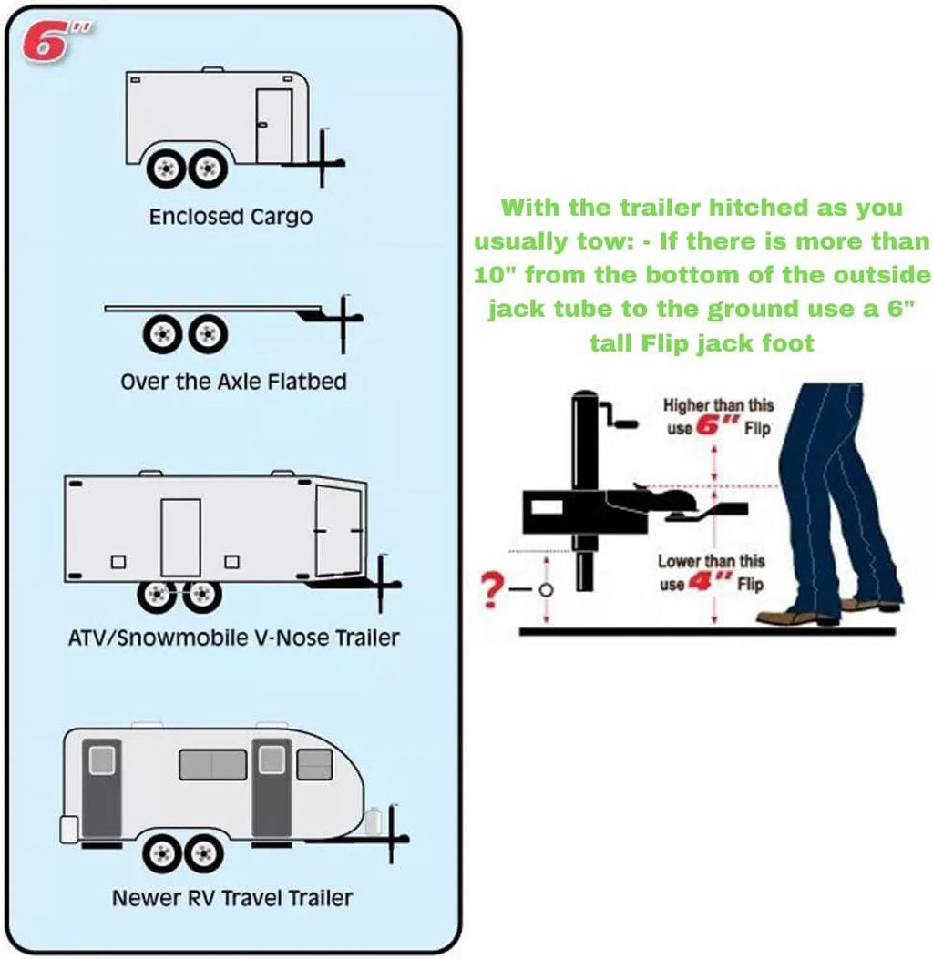 Trailer Jack with 6" Flip Foot Q403905