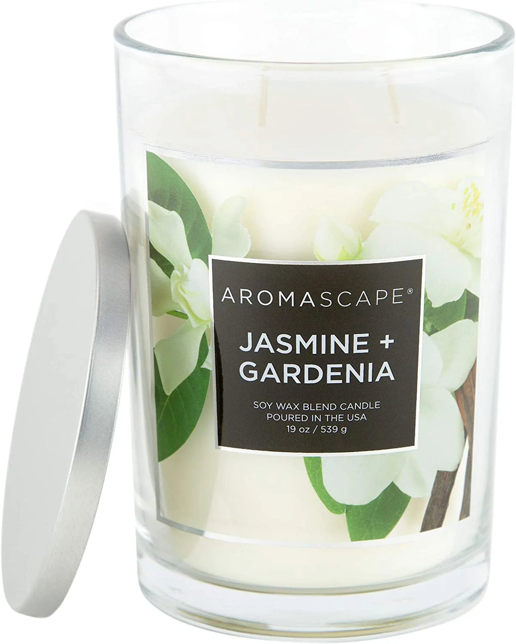 2-Wick Scented Jar Candle, Jasmine & Gardenia, 19-Ounce B896