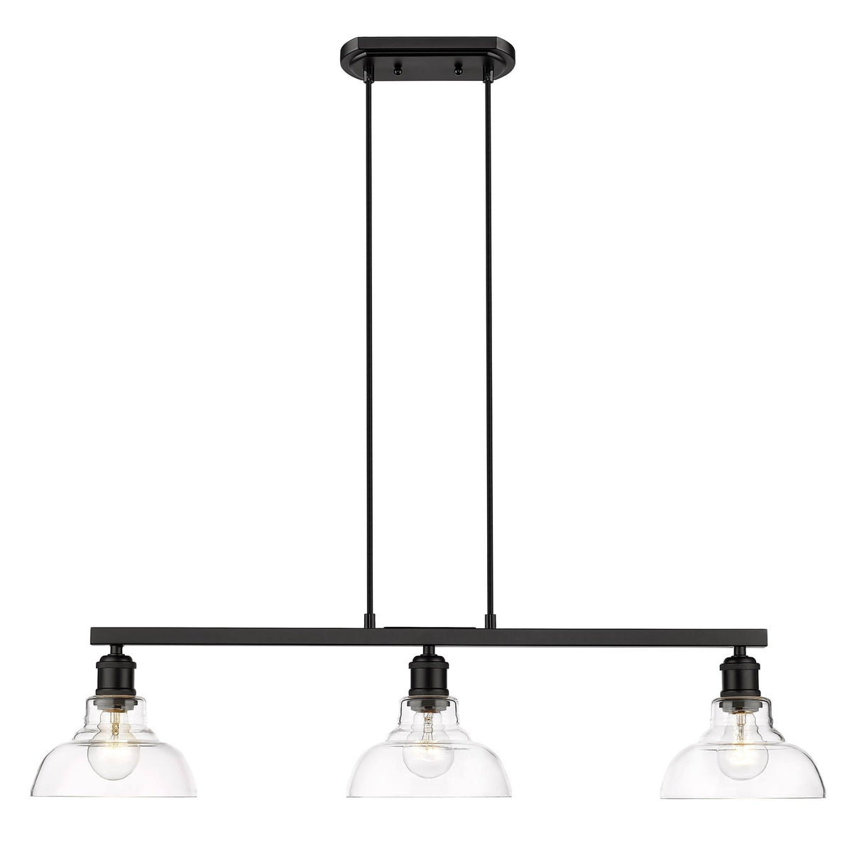 Matte Black 3 Light Semi-Flush Y9786