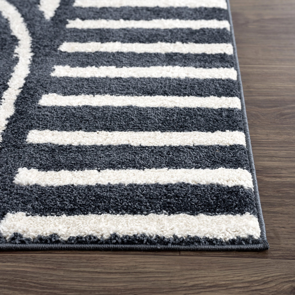 8 x 10 Cream Charcoal Area Rug S56367