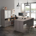 U Shape Computer Desk with Hutch P889