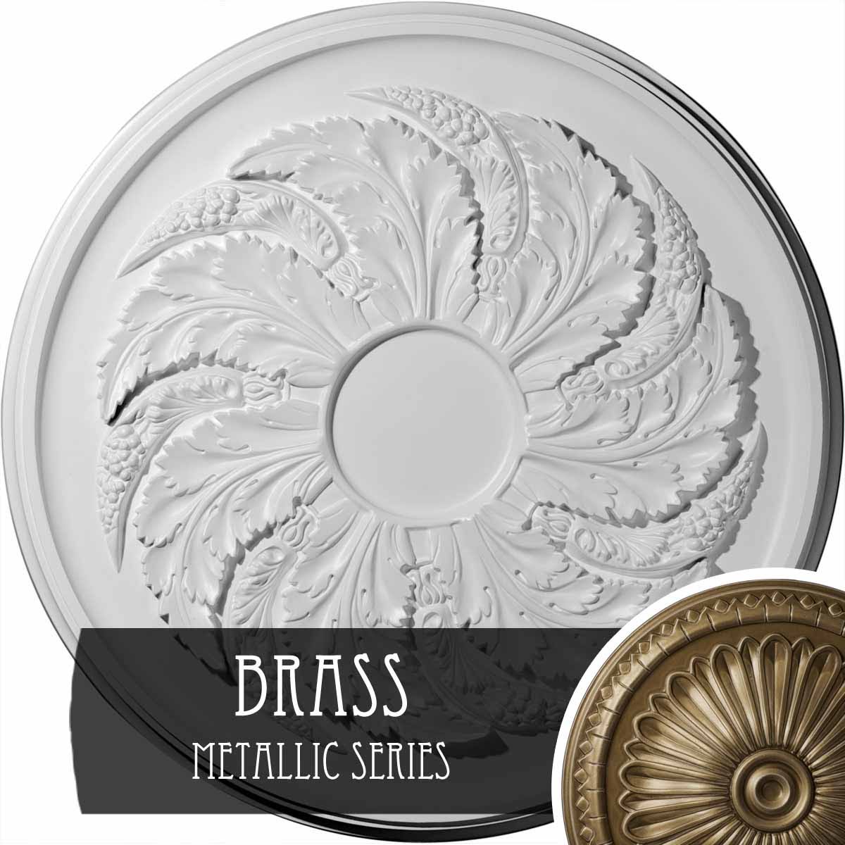 Ceiling Medallion, Hand-Painted Brass D7245