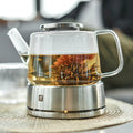 27oz Glass Teapot with Stainless Steel Stand H61029