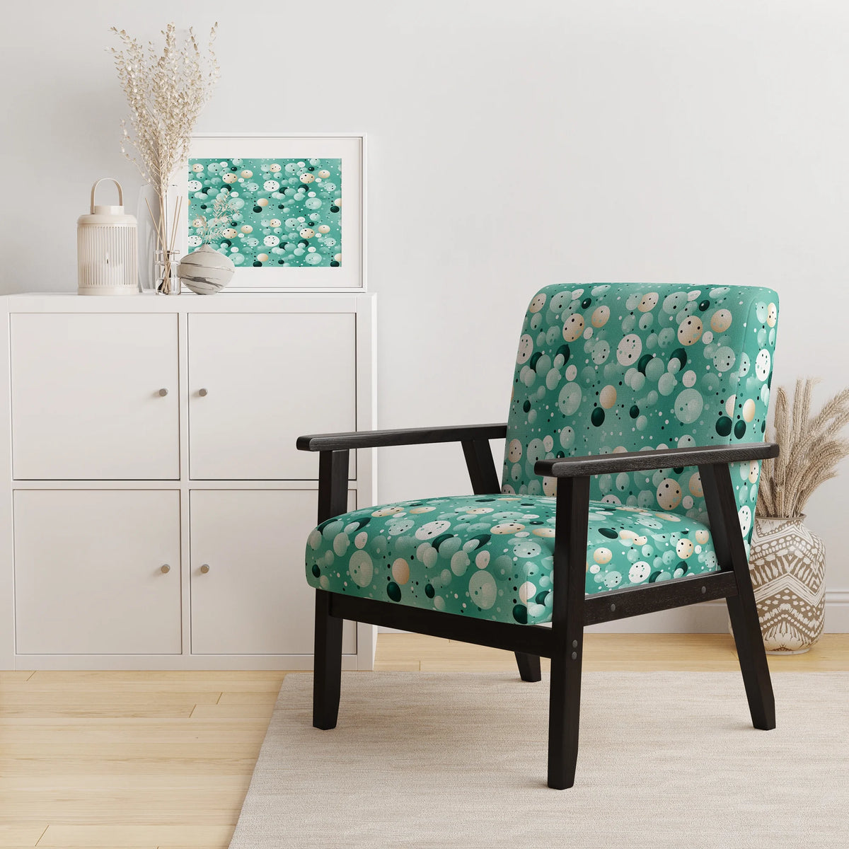 Upholstered Polka Dots Accent Chair U173765