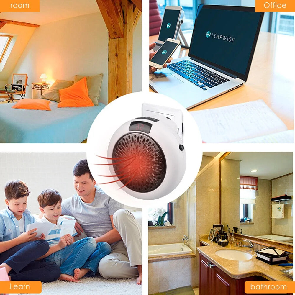 900W Plug in Electric Heater Fan with Remote Timer Q36380