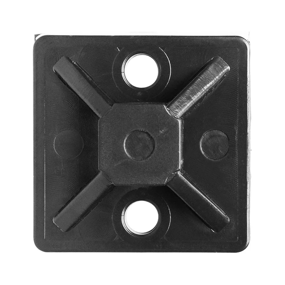 Black Mounting Base for Cable Runs, 100 Pack R703594