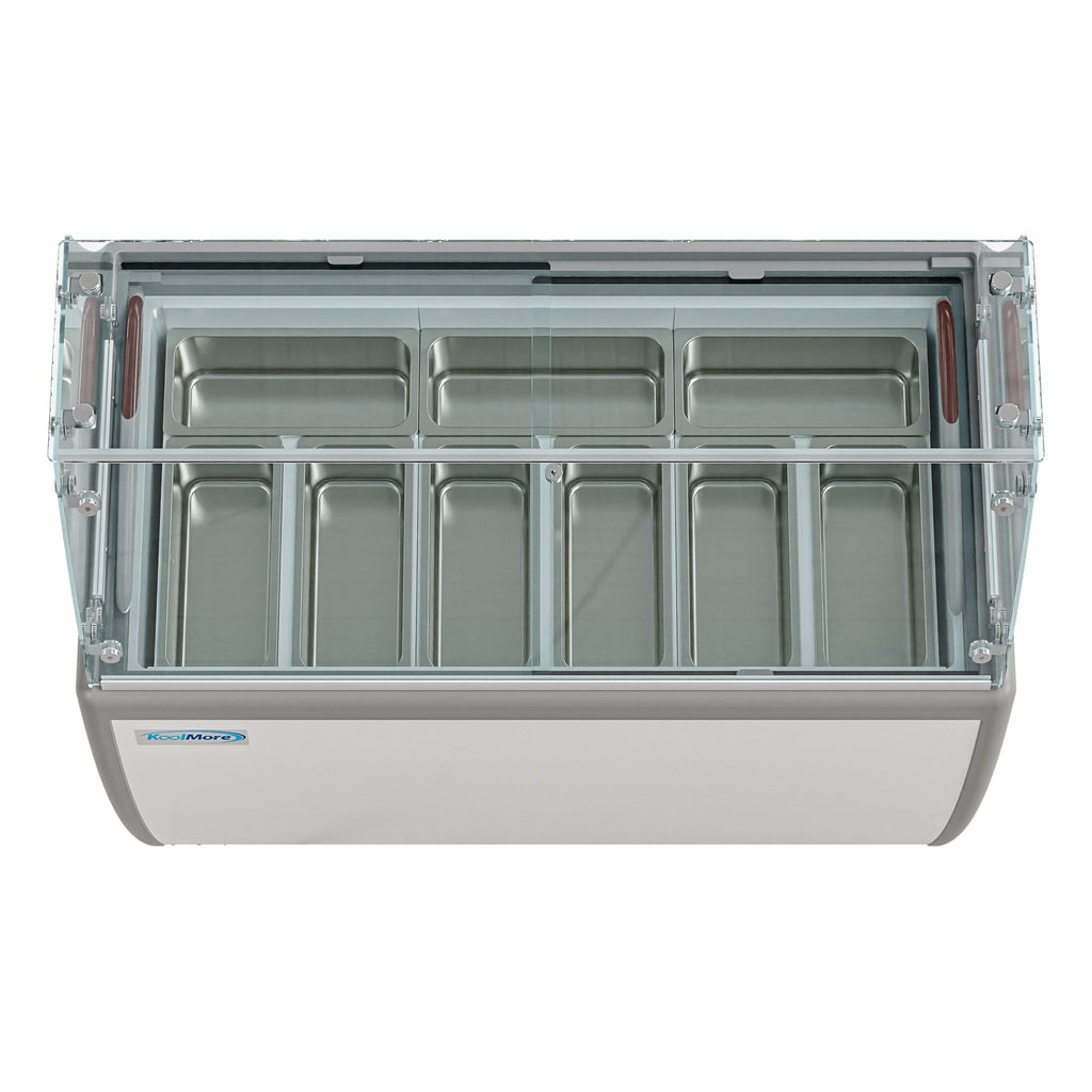Gelato Dipping Cabinet Display Freezer with Sliding Glass Door and Sneeze Guard 13 cu. ft. C957649