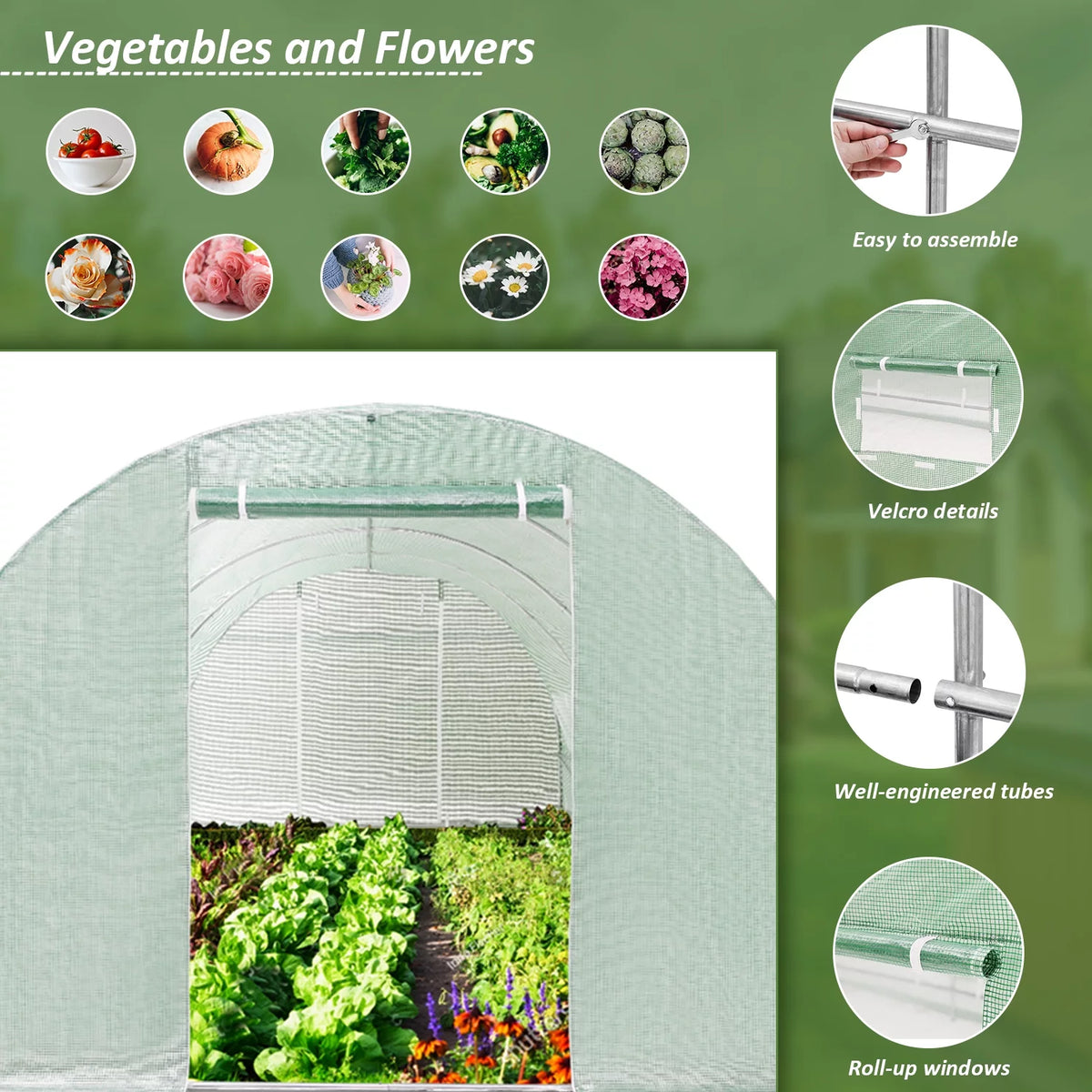 Walk-in Greenhouse 10'x20'x7' P1734