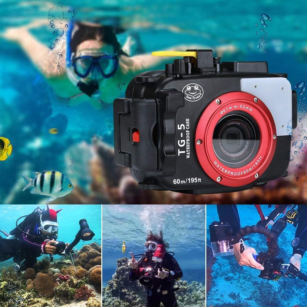 Waterproof Underwater Diving Housing Case for Olympus TG-5 Cameras Y235