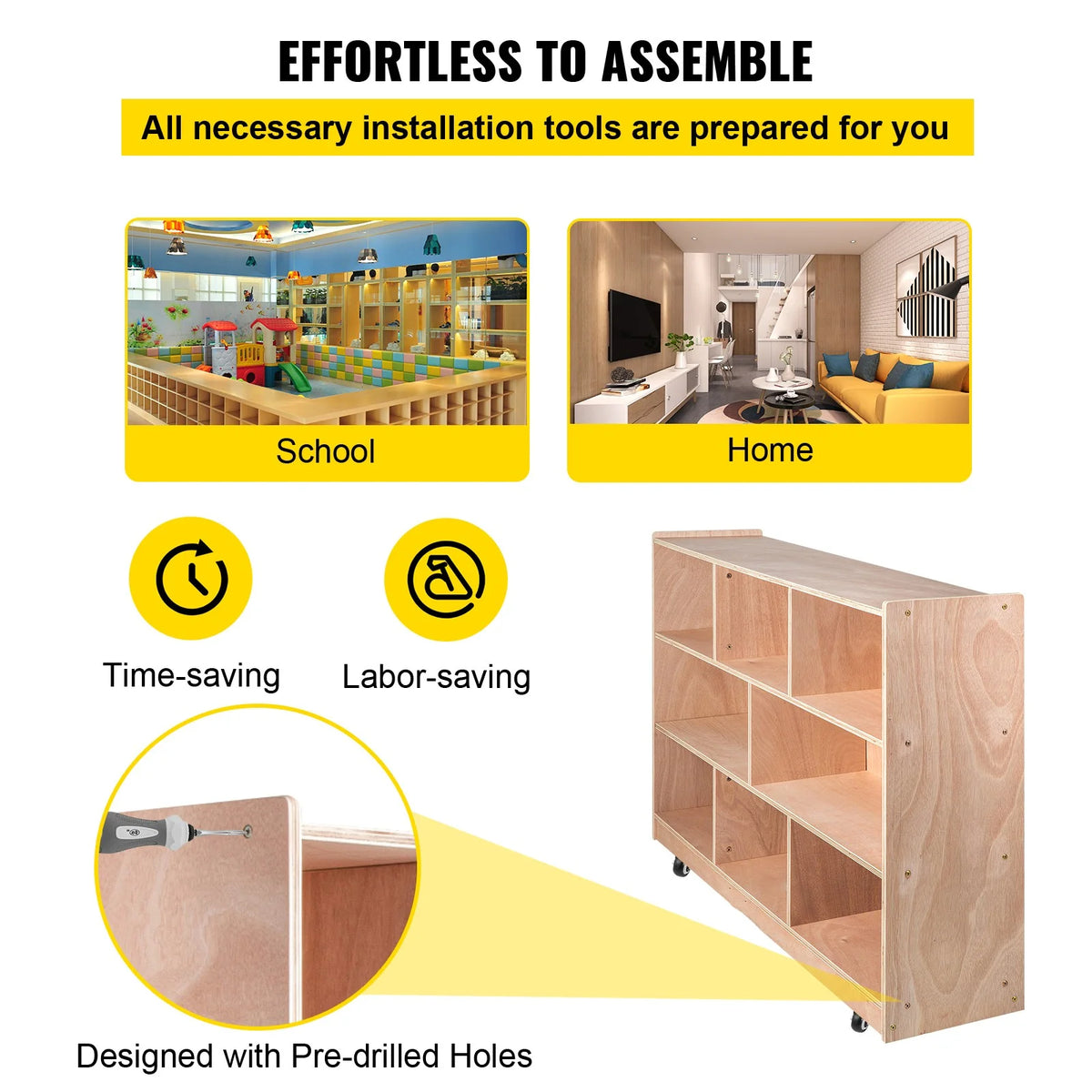 Wooden 8 Grids Storage Cabinet S138710