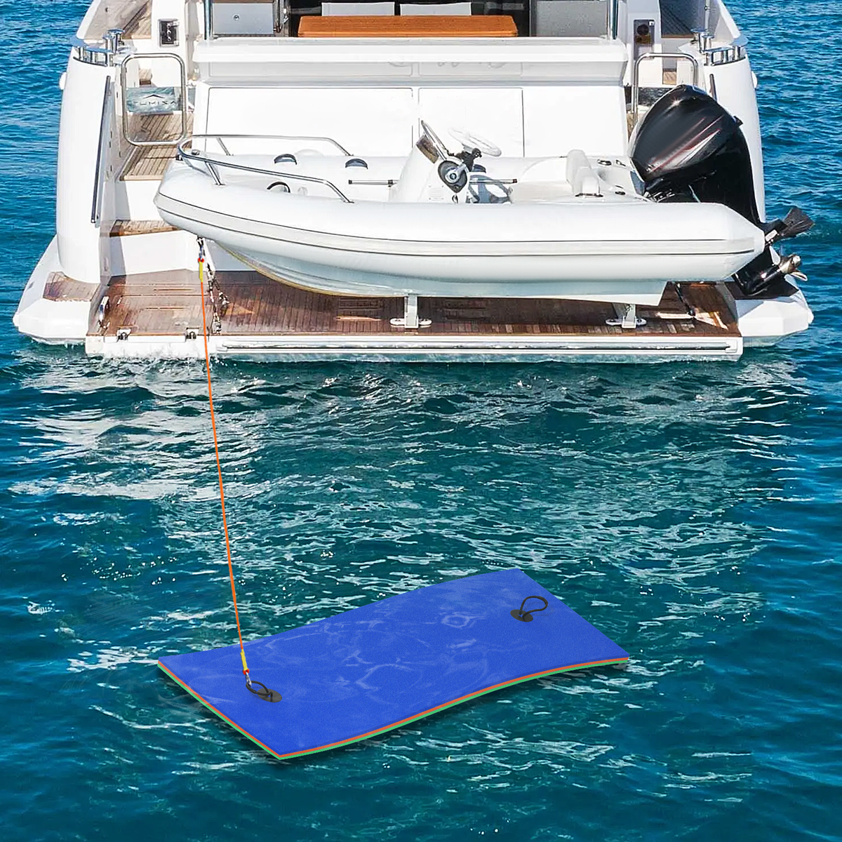 Blue 3-Layer XPE Foam Floating Water Mat A824