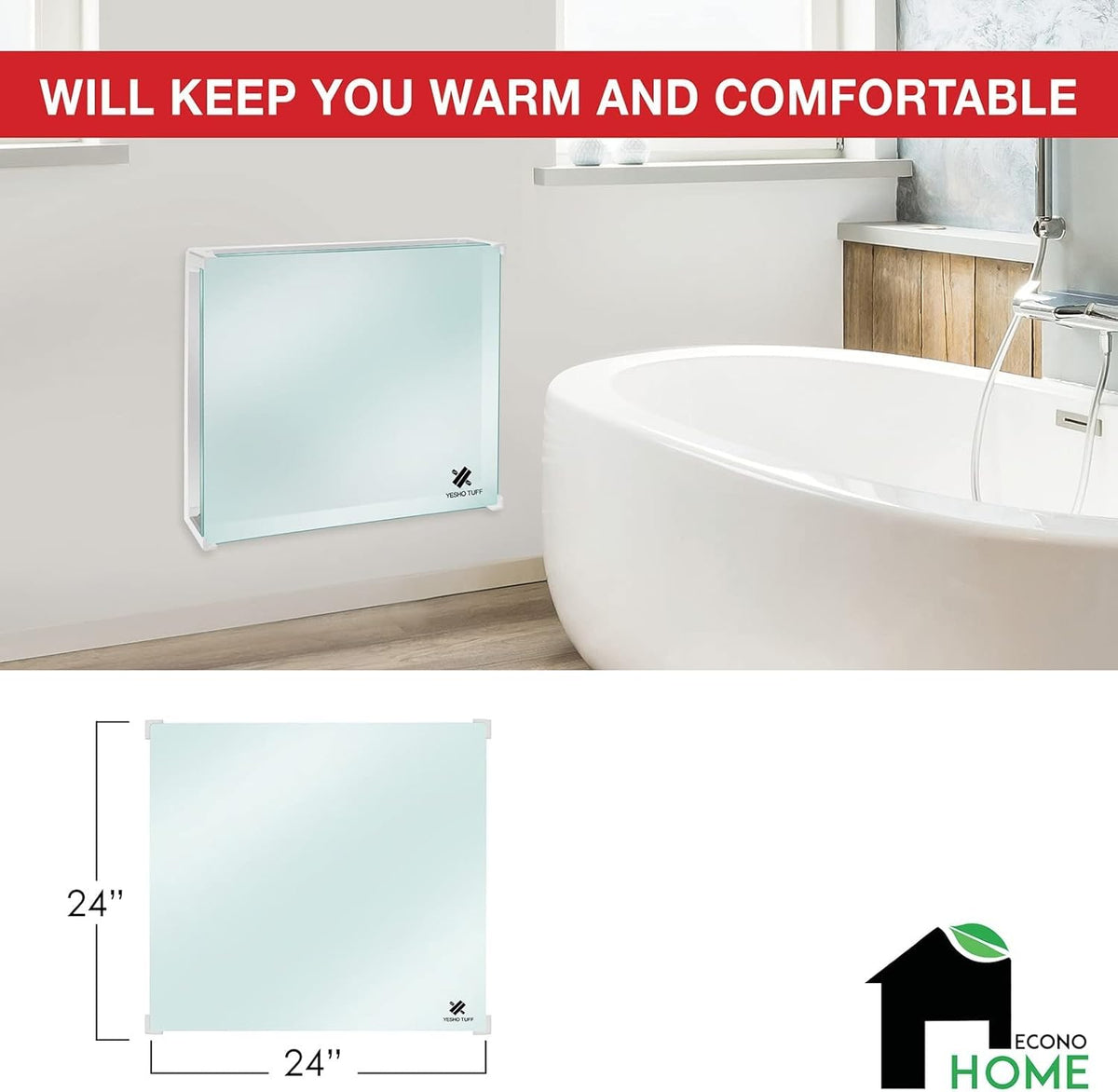 Wall Mount Smart Space Heater Panel, WiFi Thermostat, 400W Convection Heater K994311