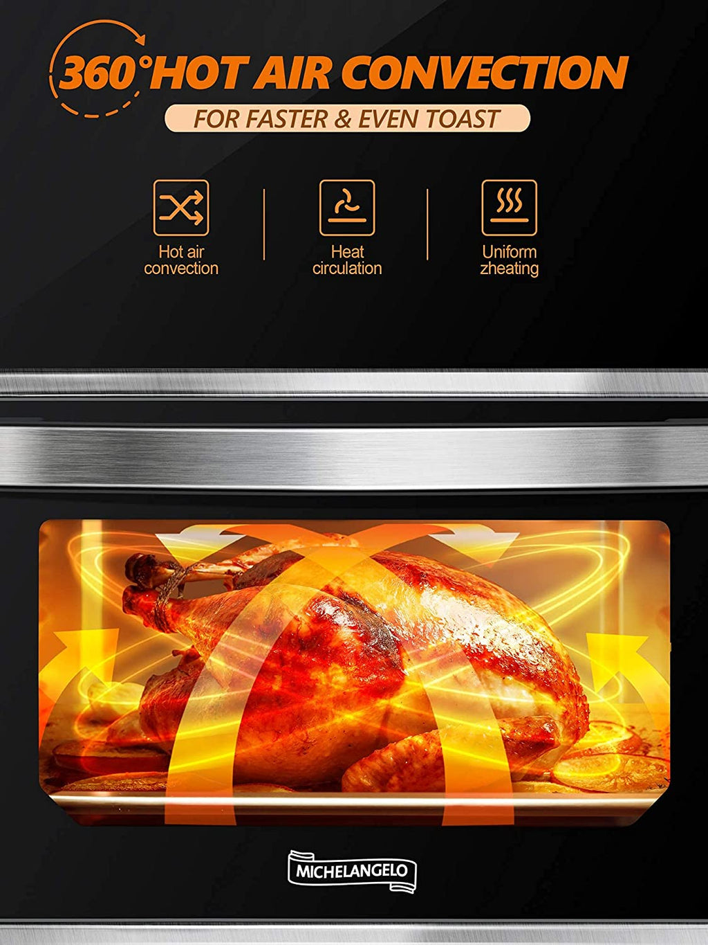 15-In-1 16 Quart Air Fryer Toaster Oven with 7 Accessories T915